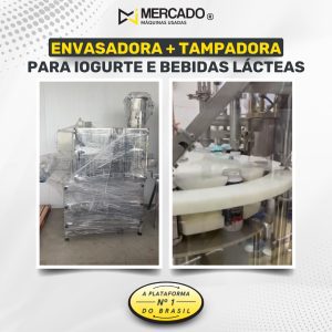 Envasadora + tampadora para bebidas lácteas